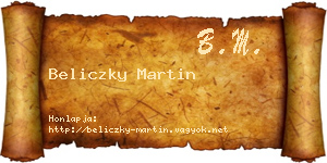 Beliczky Martin névjegykártya