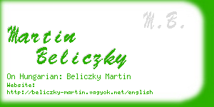 martin beliczky business card